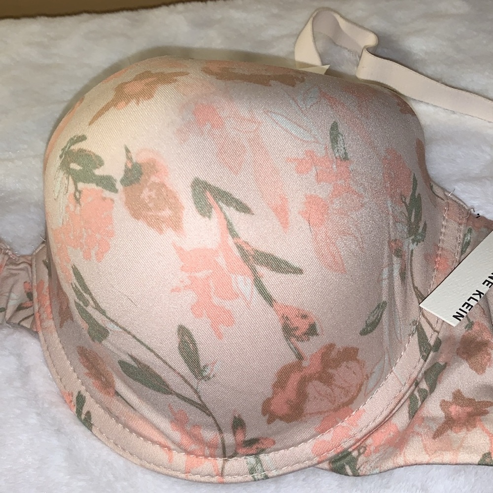 🦜 ANNE KLEIN T-Shirt Bra 2-Pack Floral & Nude NWT 42D - Picture 3 of 13